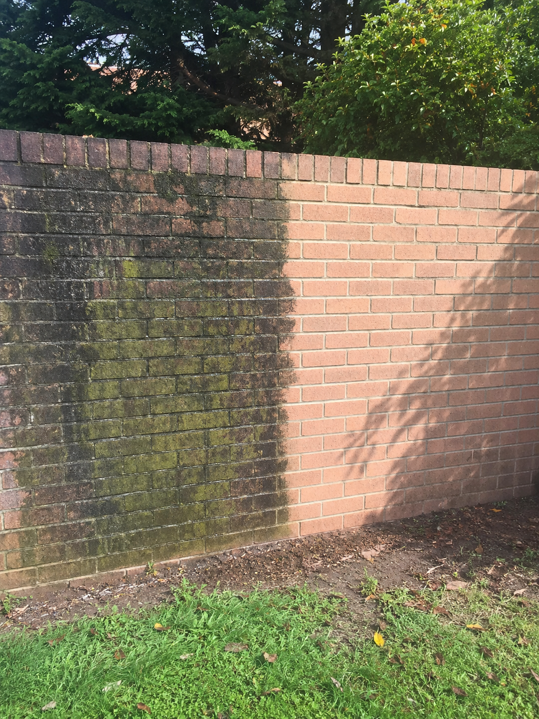 Frente antes y después del hidrolavado